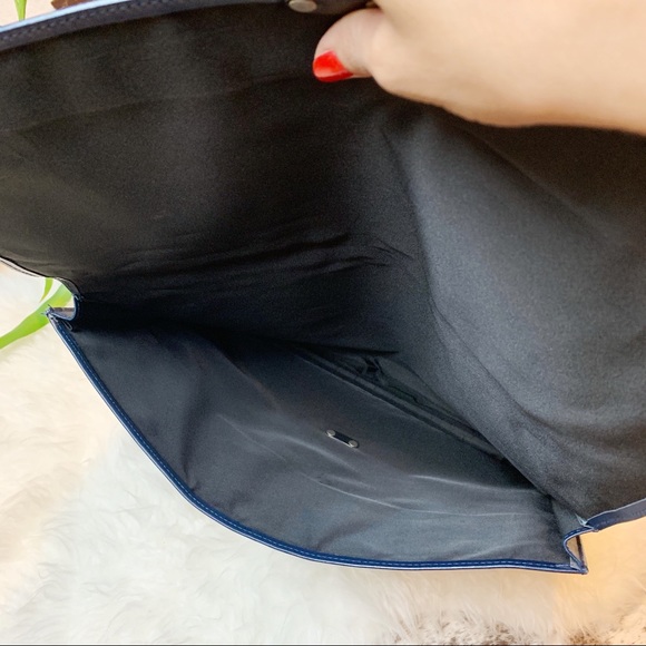 Navy Portfolio/Large hobo bag.Not genuine leather - Picture 6 of 9